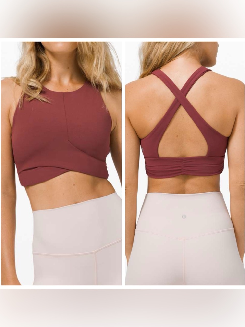 Lululemon Always Aligned Bra maroon shade size 6